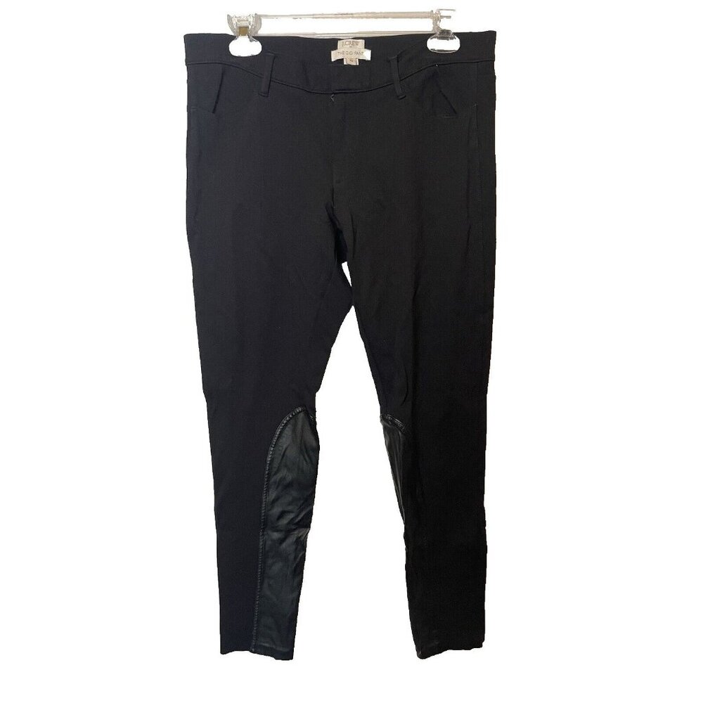 J. Crew The Gigi Pant Black Faux Leather Patches Skinny Pants Women's Size 10
